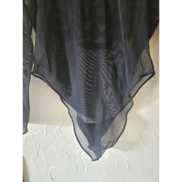 Escada Mesh And Beaded Body Suite Vtg Black Size L - Picture 10 of 10